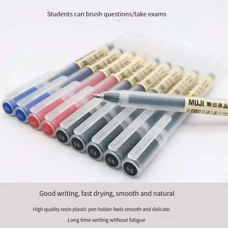 Muji Stationery Gel Pen - 6/8 Stück/Set MUJI Gelstift Schwarz/Rot/Blau 0,38/0,5mm