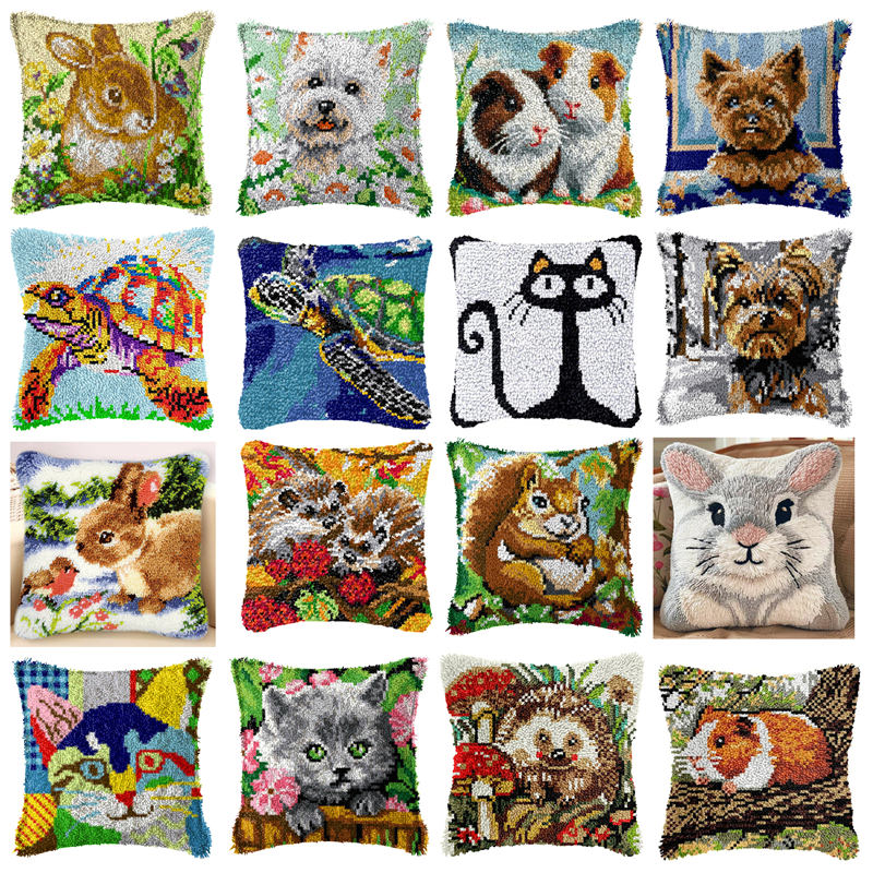 Embroidery Knot - DIY Kaninchen Katze Knüpfhaken Teppich Kits