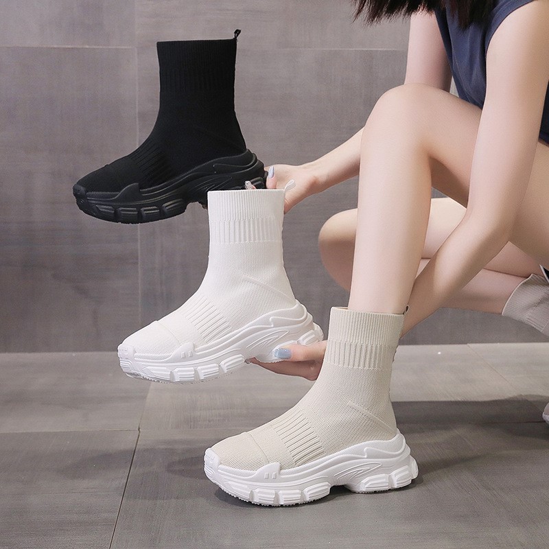Embroidery Canvas - Sockens tiefel Damen Sommer neue schwarze
