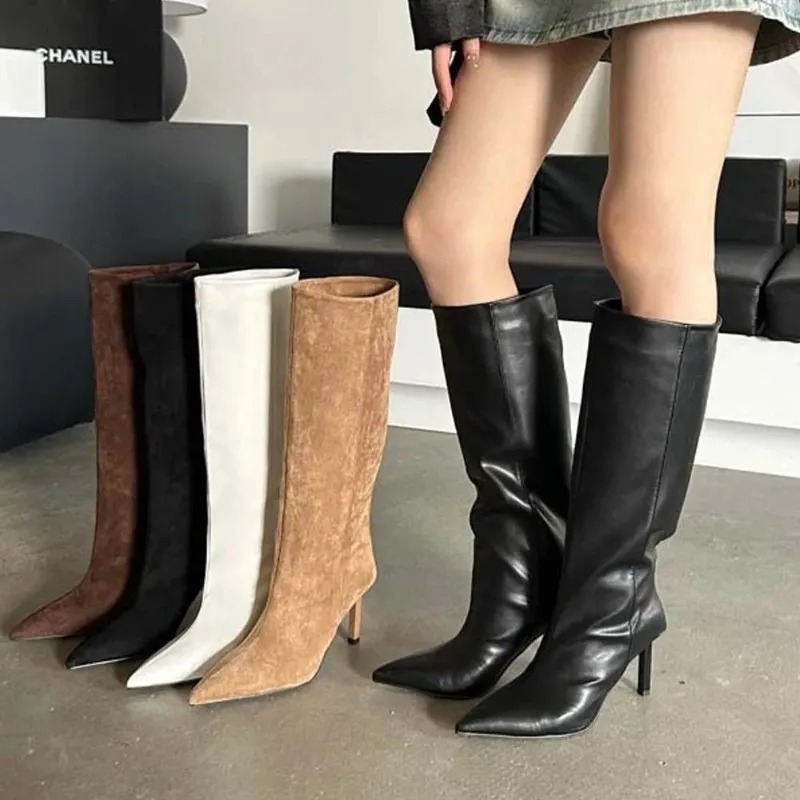 Embroidery Ideas - Luxus Frauen Lange Stiefel Mode Wildleder