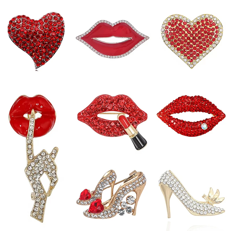 Embroidery Lips - 1 stück Lippen KÖNIGIN Brosche für