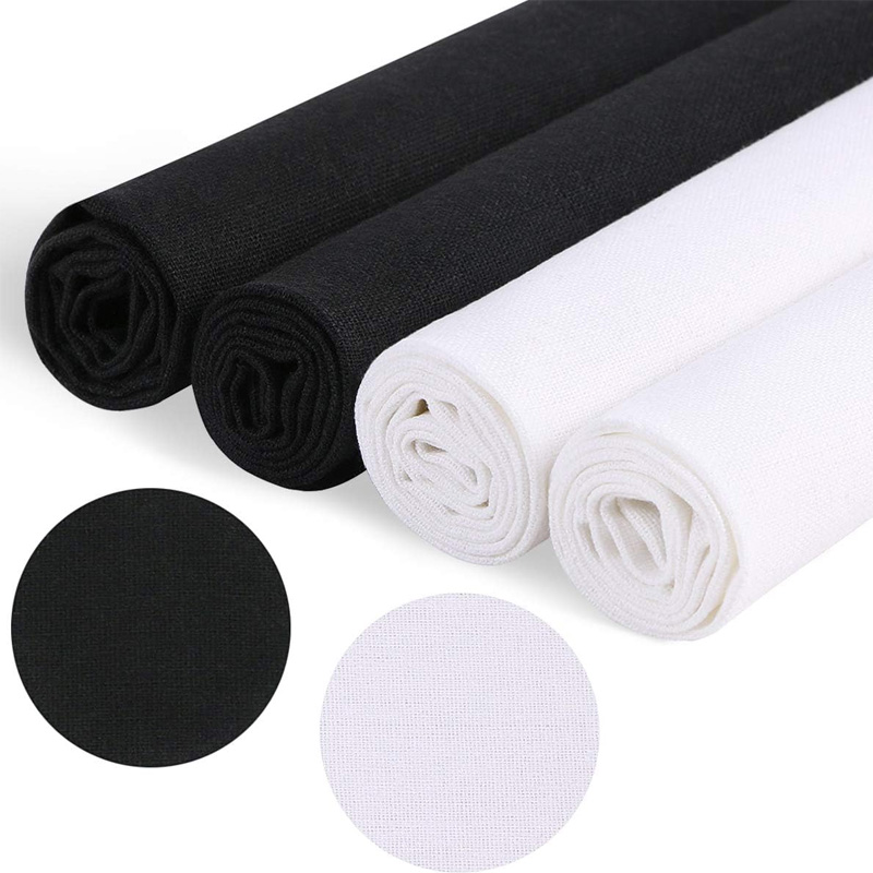 Embroidery Canvas - 4 Stück Leinenstoff, einfarbiger Stoff zum
