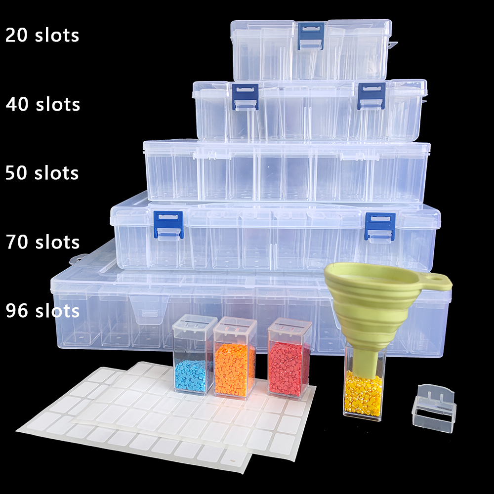 Embroidery Tools - Quadratische Kunststoff-Aufbewahrungsbox für Diamantmalerei - Organizer