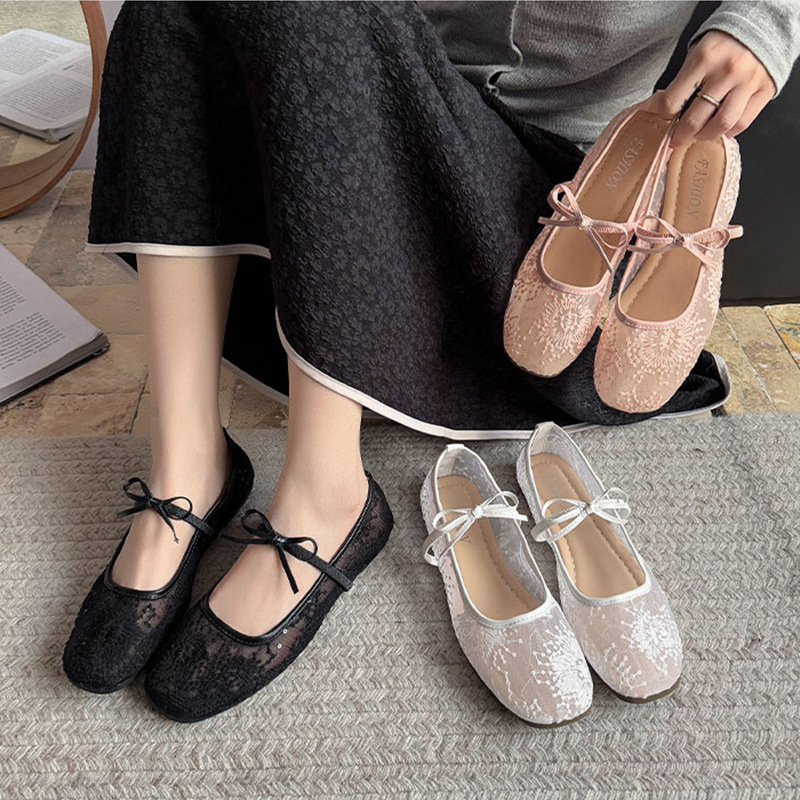 Sanfte flache Ballettschuhe fü – Embroidery Canvas Bewertung und Preis