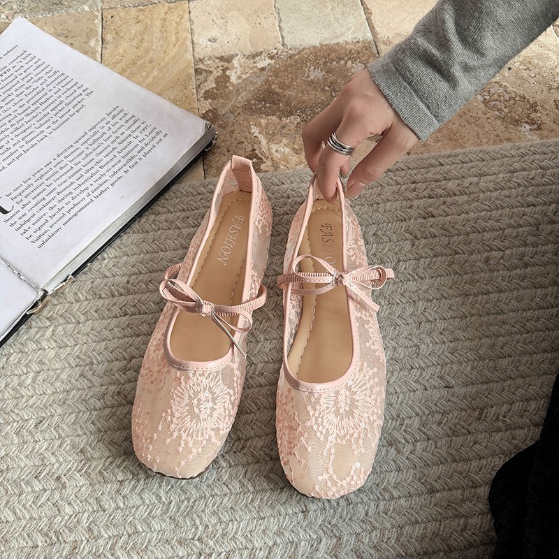 Sanfte flache Ballettschuhe fü – Embroidery Canvas Bewertung und Preis