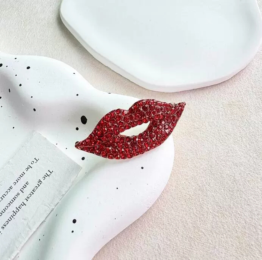 Voller Kristall-Broschen in Li – Embroidery Lips Bewertung und Preis