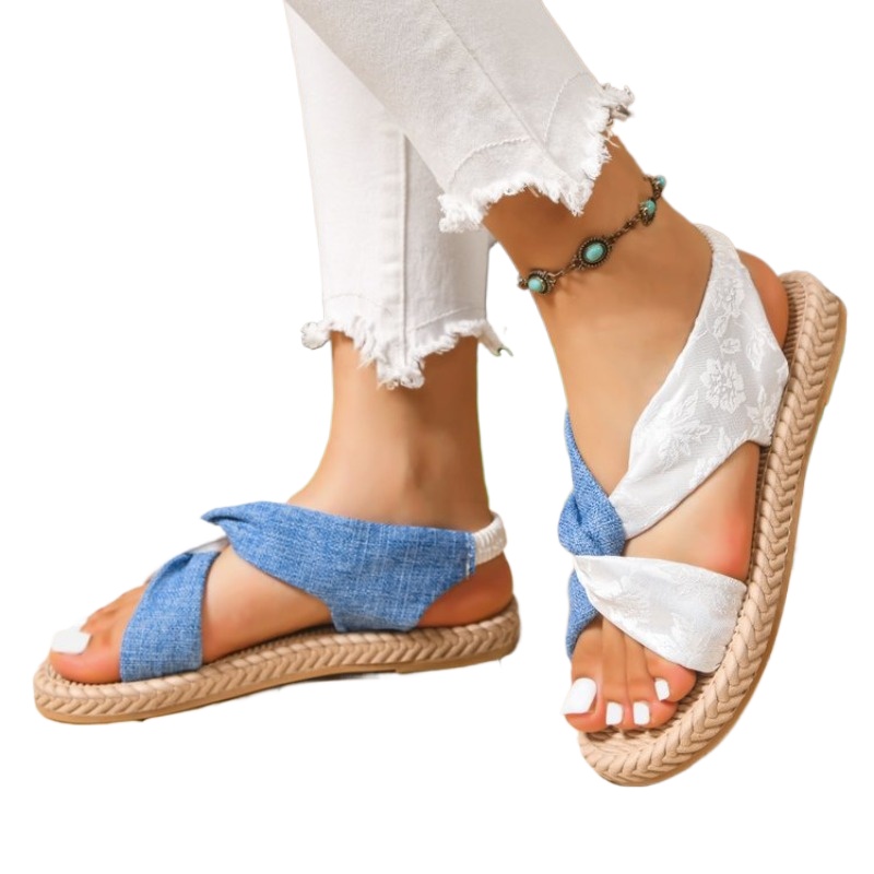 Sommer Damen Flache Sandalen 2 – Embroidery Canvas Bewertung und Preis