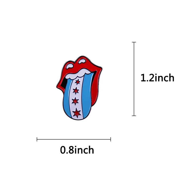 Chicago Flagge Emaille Pin Mus – Embroidery Lips Bewertung und Preis