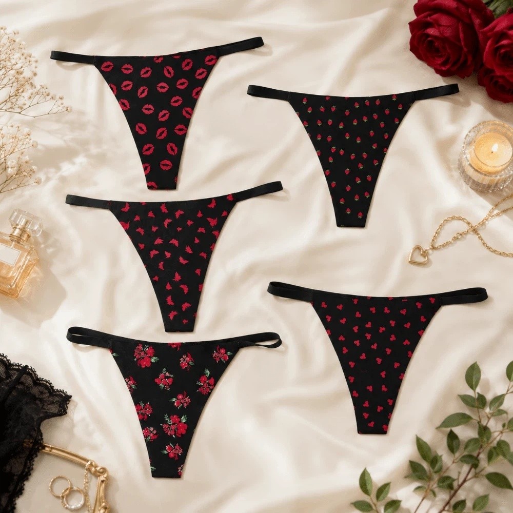 Elegante Nahtlose Damen-Tangas – Embroidery Lips Bewertung und Preis